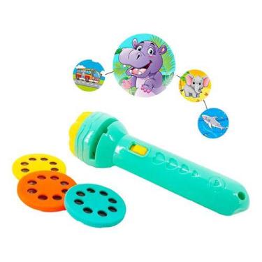 Imagem de Lanterna infantil de projecao com 3 discos de imagem (animais numeros 