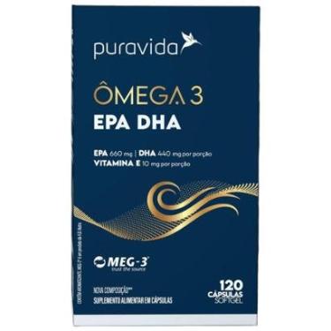 Imagem de Omega 3 EPA DHA 120 Capsulas Soft Gel - PuraVida-Unissex
