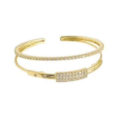 Imagem de Bracelete duplo microcravejado - Banhado em ouro 18k - Valencio Joias