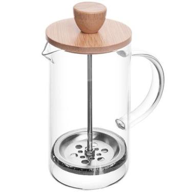 Imagem de Cafeteira prensa francesa de vidro borossilicato com tampa de bambu Wo