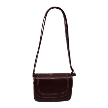 Imagem de Bolsa Couro Transversal Feminina Tampa Social 272 - Doras Bolsas, Marr