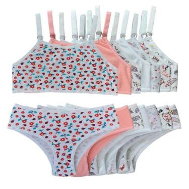 Imagem de Kit 7 Conjuntos calcinha e sutia top infantil menina - OPTE MODA INTIM