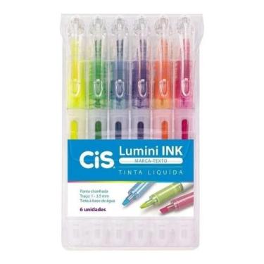 Imagem de Marca Texto Lumini Ink Estojo com 6 Cores - Cis - Sertic