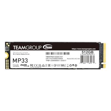 Imagem de TEAMGROUP MP33 512GB SLC Cache 3DNAND TLC NVMe PCIe Gen3x4 M.2 2280 SSD interno R/W até 1700/1400 MB/s Compatível com laptop e desktop TM8FP6512G0C101