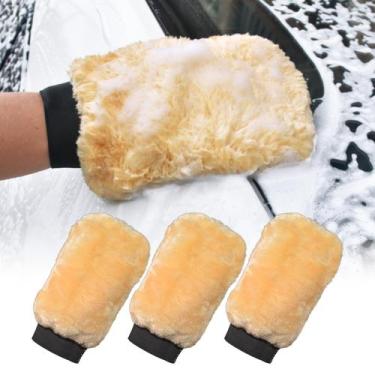 Imagem de Kit com 3 Luvas de Microfibra Ultra Macias para Lavagem de Carro, Sem 