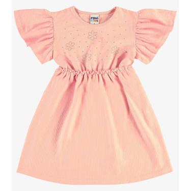 Imagem de Vestido Infantil Malha Texturizada Rovi Kids Rosa