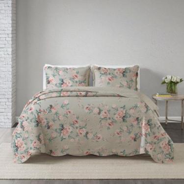 Imagem de Colcha Solteiro Infantil Studio Mix Corttex 150 fios, Floral Verde Cla