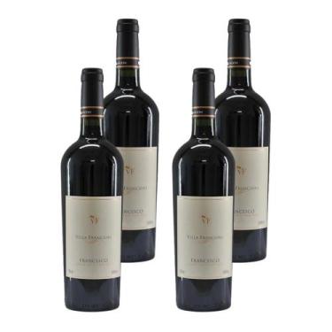 Imagem de Kit 4 Vinhos Francesco Fino Tinto Seco 2021 Tinto Brasil 750ml - Villa