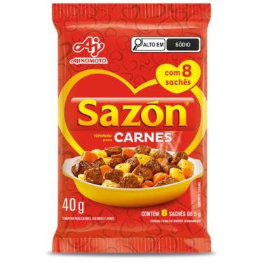 Imagem de Tempero Pó para Carnes Sazón Pacote 40g 8 Unidades - AJINOMOTO