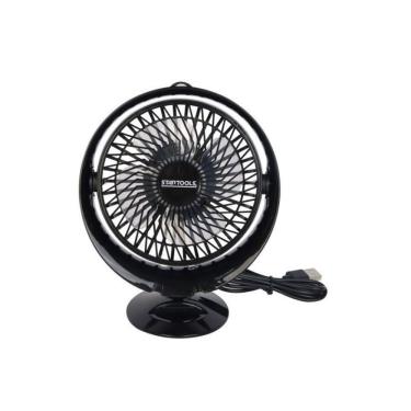 Imagem de Mini Ventilador de Mesa Portátil 2W 1 Velocidade Preto Redondo Silencioso com Cabo USB 110V
