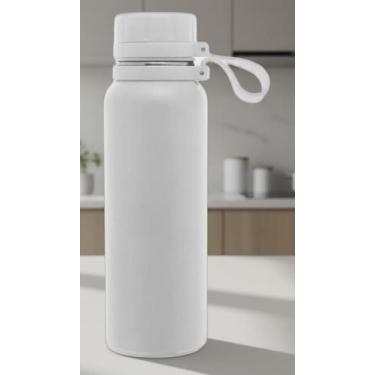 Imagem de Garrafa Térmica Aço Inox 650ml Branca Vedação Hermética - Congratulati