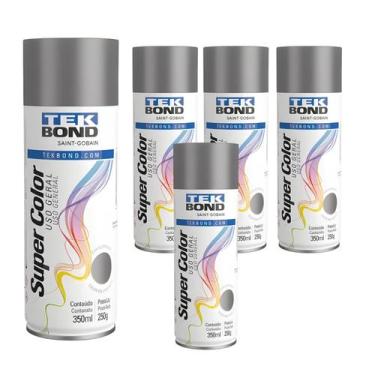 Imagem de 5 Un Tinta Spray Grafite 350ml 250g Alta Fixacao Tekbond