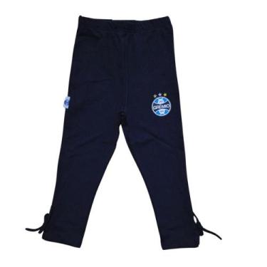 Imagem de Calça Infantil Grêmio Legging Preta Oficial, Preto, Tam 8