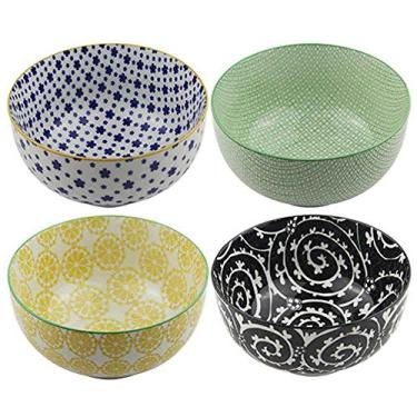 Imagem de Conjunto de bowls de cerâmica color 4 peças 13 cm - 16052