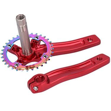 Imagem de Pedaleira da roda dentada de bicicleta Mountain bike pedivela Compatibilidade para bicicletas de diâmetro da roda dobrável Bicicletas Modificar bicicletas de estrada(vermelho)