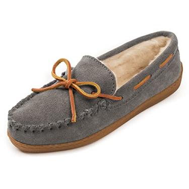 Imagem de Minnetonka Pantufas femininas de mocassim forradas com sola dura, Carv o, 8