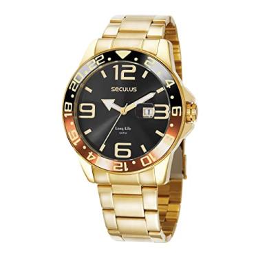 Imagem de Relógio Seculus Masculino Ref: 44012gpsvda2 Esportivo Dourado