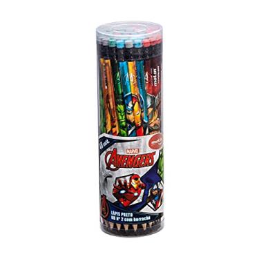 Imagem de Lapis Preto Redondo Decorado, Molin, The Avengers, HB Nº2 c/Borracha, Pote com 48, Multicor