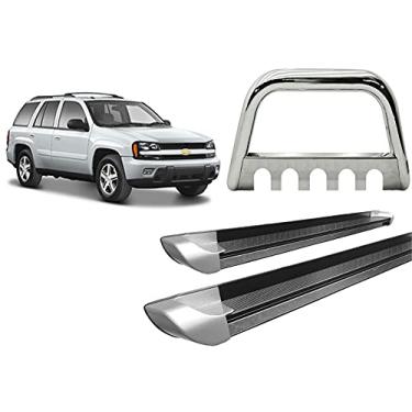 Imagem de Kit Quebra Mato c/Chapa|Estribo OVAL/TrailBlazer Cromo