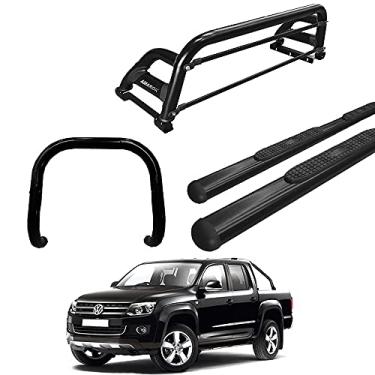 Imagem de Kit Quebra Mato+Estribo OVAL+Santo Ant H2 AMAROK CD PRETO