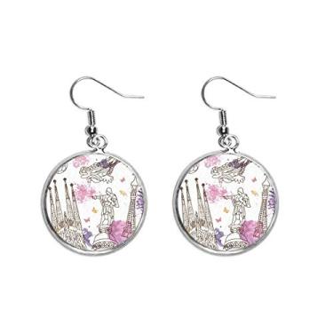 Imagem de Estátua de futebol da Catedral de Barcelona, espanha, brinco pendente, prata, joia feminina