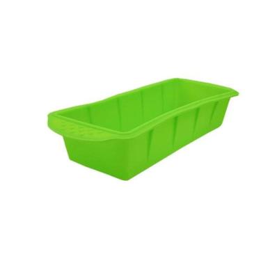 Imagem de Forma Silicone 25Cm Pão E Bolo Retangular Antiaderente Verde