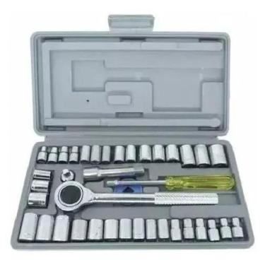 Imagem de Jogo De Chave Catraca Canhão Cachimbo Com 40 Peças Soquetes