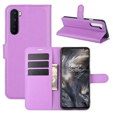 Imagem de YUNCHAO Caixa de telefone Para OnePlus Nord Litchi Texture Horizontal Flip Case Protetora com suporte e Card Slots & Carteira capa para celular
