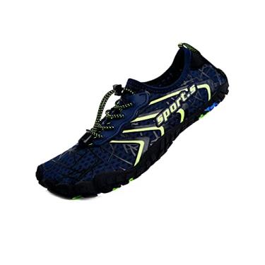 Imagem de Bestgift Sapatos respiráveis de tamanho grande, sapatos de cinco dedos, sapatos de praia de verão para homens e mulheres, secagem rápida azul escuro 1 33.5