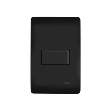 Imagem de Interruptor Simples Fame Habitat Black com Placa 4x2 Preto