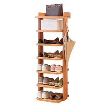 Imagem de prateleira de sapatos Rack de sapato de 7 andares de economia de espaço Rack de armazenamento em casa 101 × 8 × 30 cm (marrom) Sapateira Empilhável (Color : Brown)