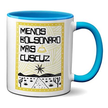 Imagem de Caneca Criativa Sertão Menos Bolsonaro Mais Cuscuz (Azul)