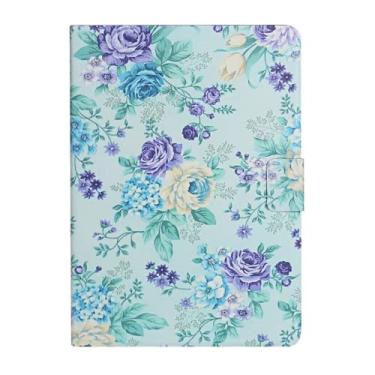 Imagem de ZiEuooo Capa protetora completa em couro durável elegante elegante refrescante simples para tablet Samsung Galaxy A 8.0 A 10.1 A7 Lite A8 (A 10.1 T580 T585, flor D)