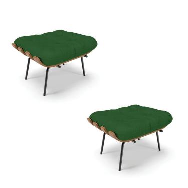 Imagem de Kit 02 Puffs Costela Veludo Luxo A136 Verde