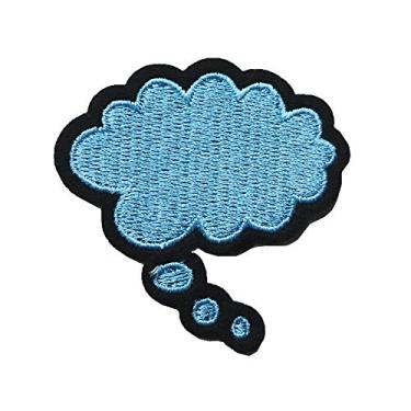 Imagem de Yliping 2 peças adesivos em forma de nuvem azul bordados costurar ferro em crachás para bolsa social jeans chapéu camiseta faça você mesmo apliques decoração de artesanato
