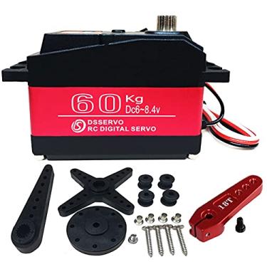 Imagem de ANNIMOS Servo digital 60 kg 8,4 V de alta tensão, engrenagem de aço inoxidável grande torque de alta velocidade à prova d'água 1/5 Baja Servos 270 graus