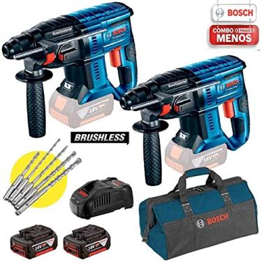 Imagem de Martelete SDS Plus 18V BRUSHLESS 2,3KG GBH 180-LI Kit 2 Peças c/Kit Brocas, 2 Baterias Bolsa compatível com BOSCH