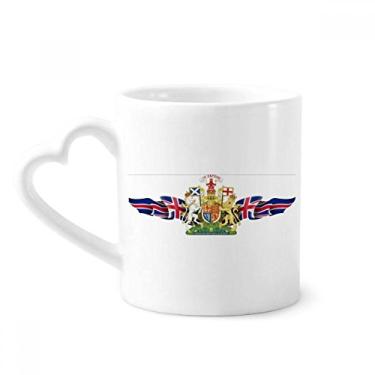 Imagem de Caneca com símbolo do país emblema nacional do Reino Unido caneca café cerâmica copo de coração de vidro