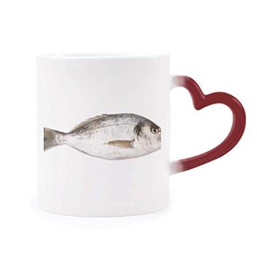 Imagem de Caneca vermelha sensível ao calor para atividade de peixes oceânicos copo de grés que muda de cor vermelha