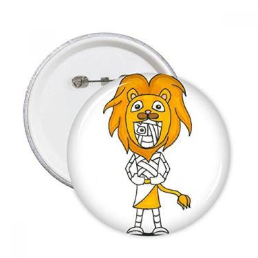 Imagem de Egito múmia Hórus chapéu de leão alfinetes redondos emblema botão decoração acessório 5 peças