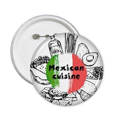 Imagem de Broche de desenho de cacto da bandeira nacional do México, 5 peças