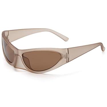 Imagem de Óculos de sol vintage exclusivo olho de gato para mulheres moda cor doce condução óculos de sol masculinos chiques tons de hip hop, chá chá, tamanho único