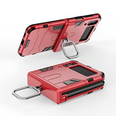Imagem de Capa protetora anti-choque para Samsung Z Flip4 para Samsung Galaxy Z Flip4 5G Flip 4 Capa de proteção pesada, vermelha, para Samsung Z Flip 4