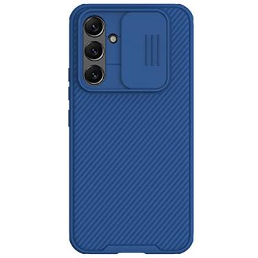 Imagem de KVIBEO Capa para Samsung Galaxy A54, capa protetora ultrafina à prova de choque com capa de proteção de câmera deslizante antiarranhões, azul