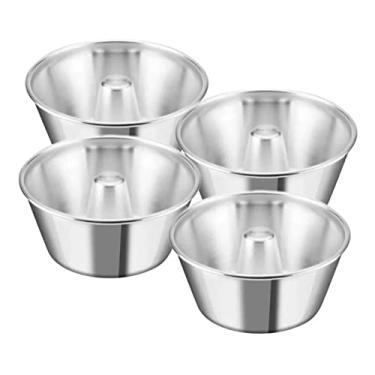 Imagem de Jogo 4 Formas de Pudim Bolo Redonda Aluminio Brilhante 18 cm