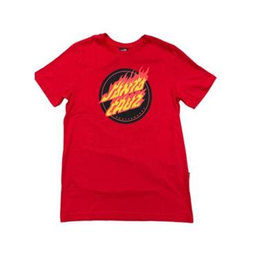 Imagem de Camiseta Santa Cruz Flaming Dot Front Vermelho