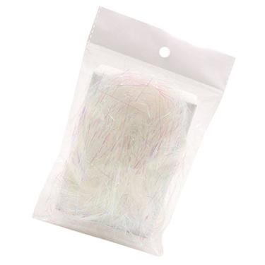 Imagem de Baoblaze 8 g/Bolsa Metálica Iridescente Folha Tinsel Cabelo de Anjo Trituras Caixa de Presente Caixa de Páscoa Cesta Enchimento de Cesta de Casamento Presente Embrulho DIY, Branco