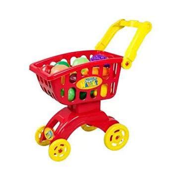 Imagem de Carrinho super market vermelho, Braskit, vermelho, 45x24x50, 5, pacote de 18