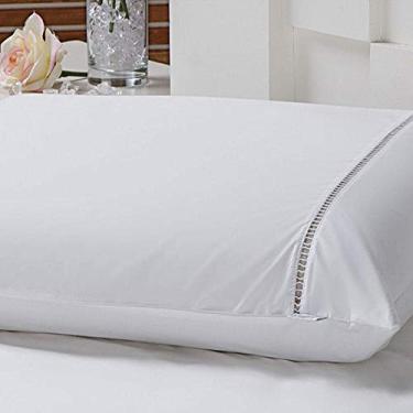 Imagem de CAPA PARA TRAVESSEIRO CLASSIC PERCAL 230 FIOS 50x90 PONTO PALITO - BRANCO