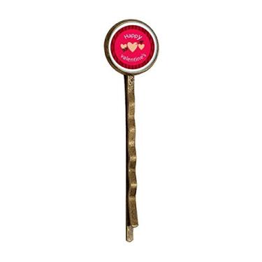 Imagem de Pink Happy Valentine's Day Heart Arrow Retro Metal Hair Bobby Pin Headwear